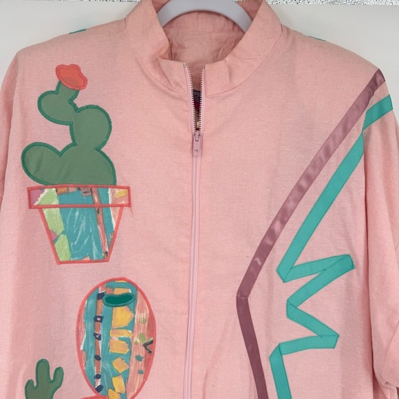 Vintage 90’s Pastel Bomber Jacket Women  Size Medium - Picture 2 of 11
